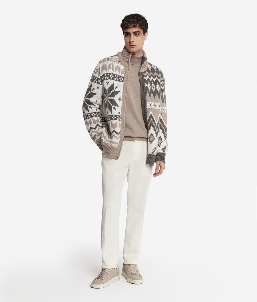 cardigan in cashmere jacquard