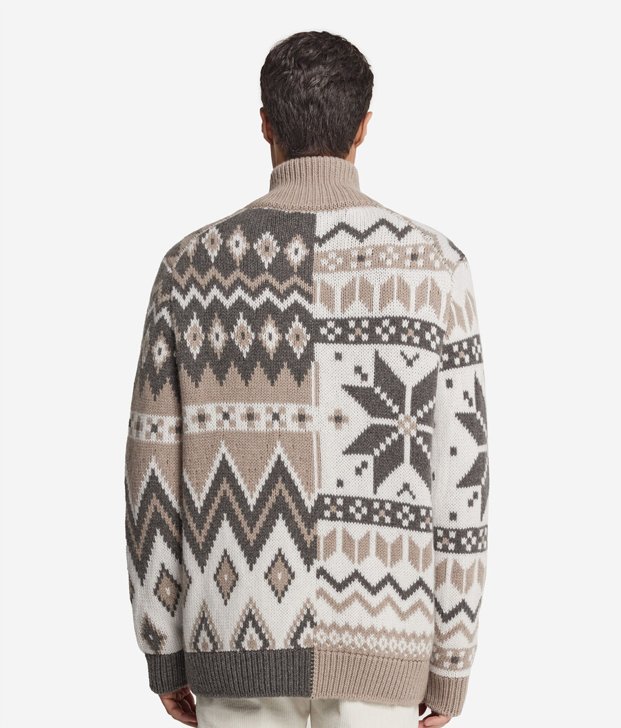 cardigan in cashmere jacquard