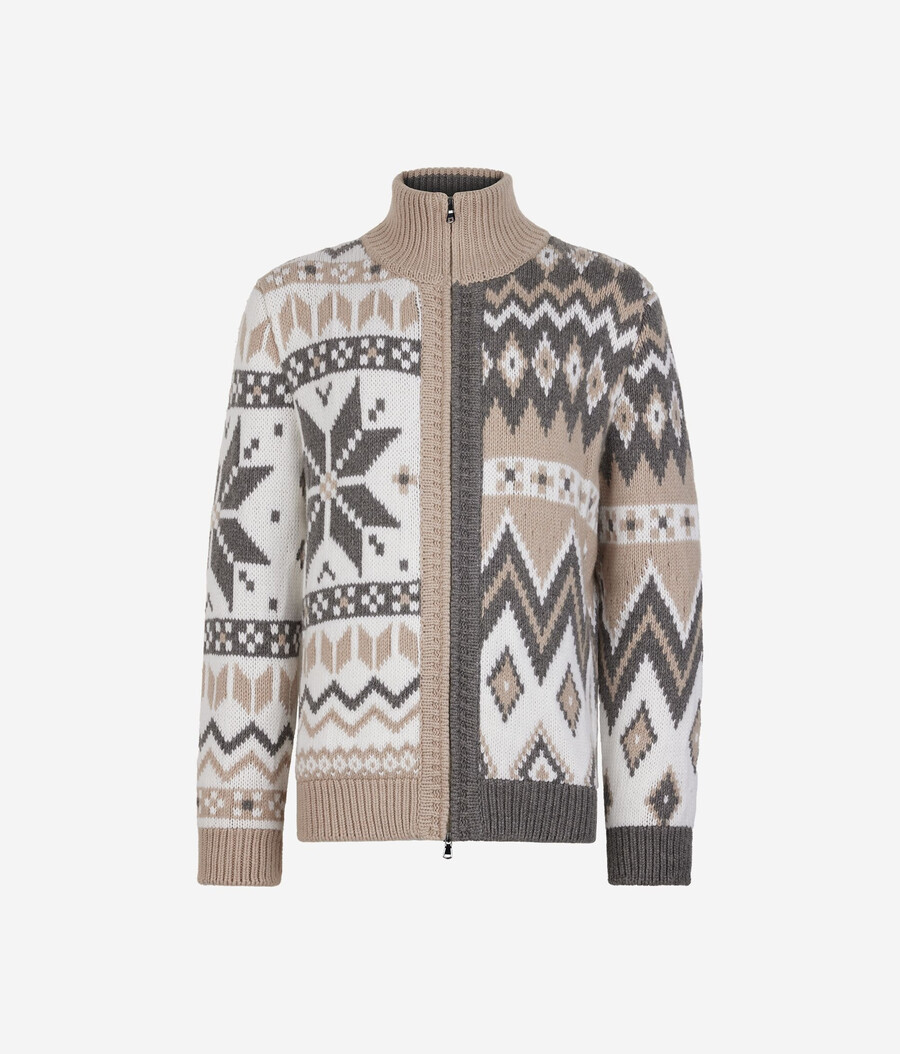 cardigan in cashmere jacquard