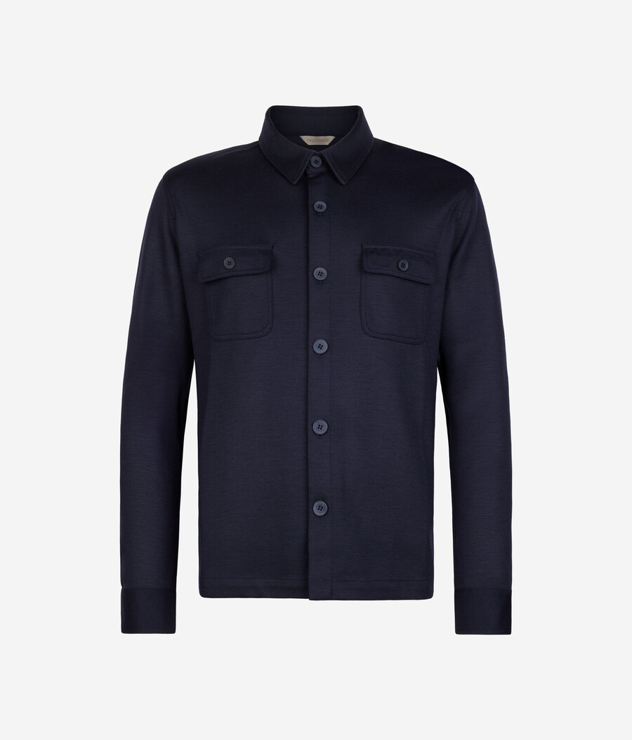camicia in jersey di lana