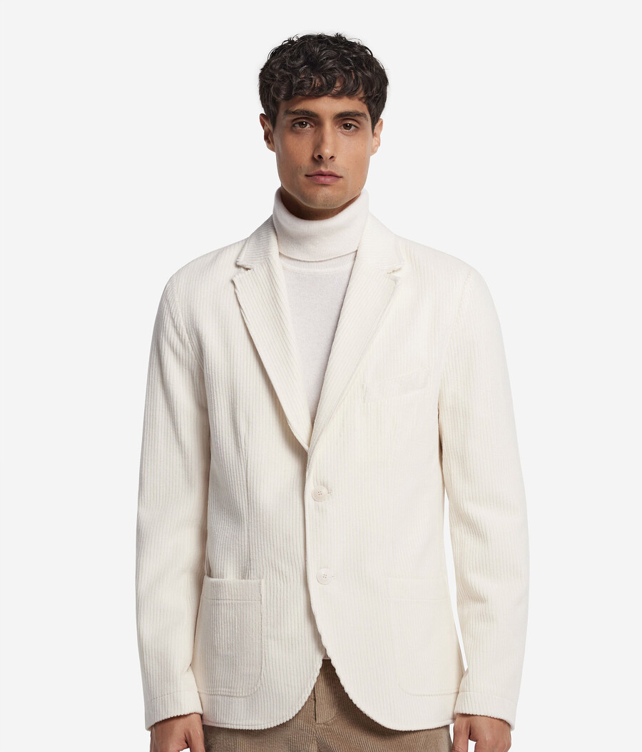 giacca in velluto di lana e cashmere