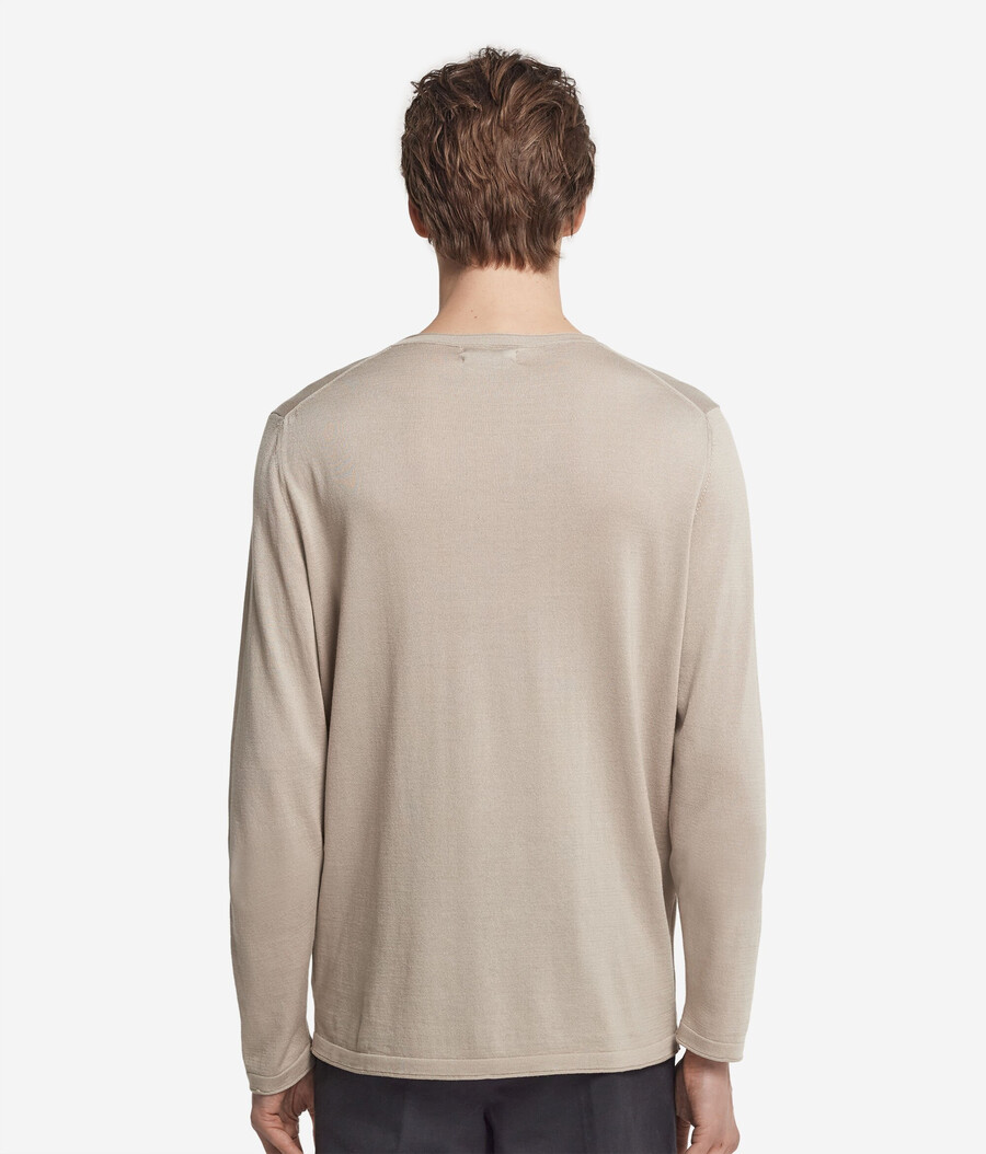 maglione girocollo in seta e cotone