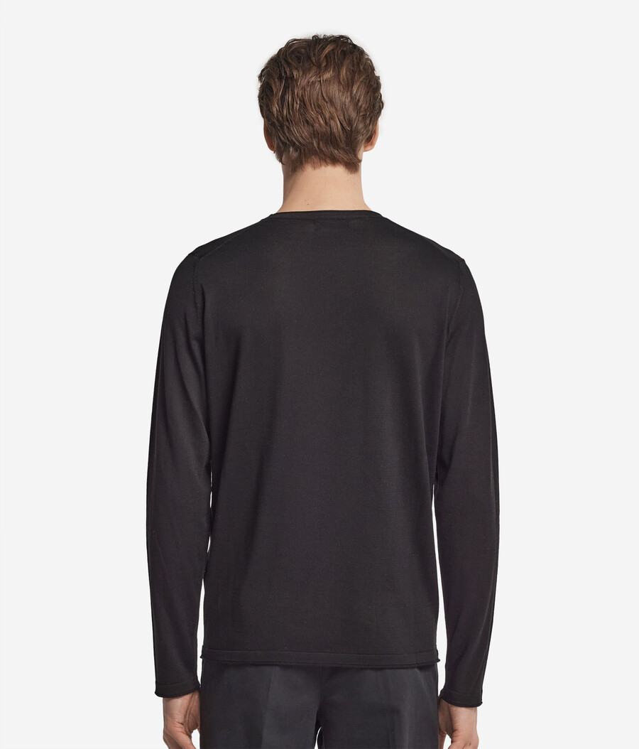 maglione girocollo in seta e cotone