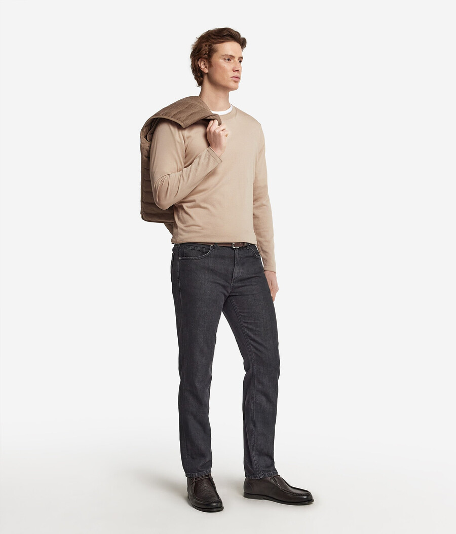 maglione girocollo in seta e cotone