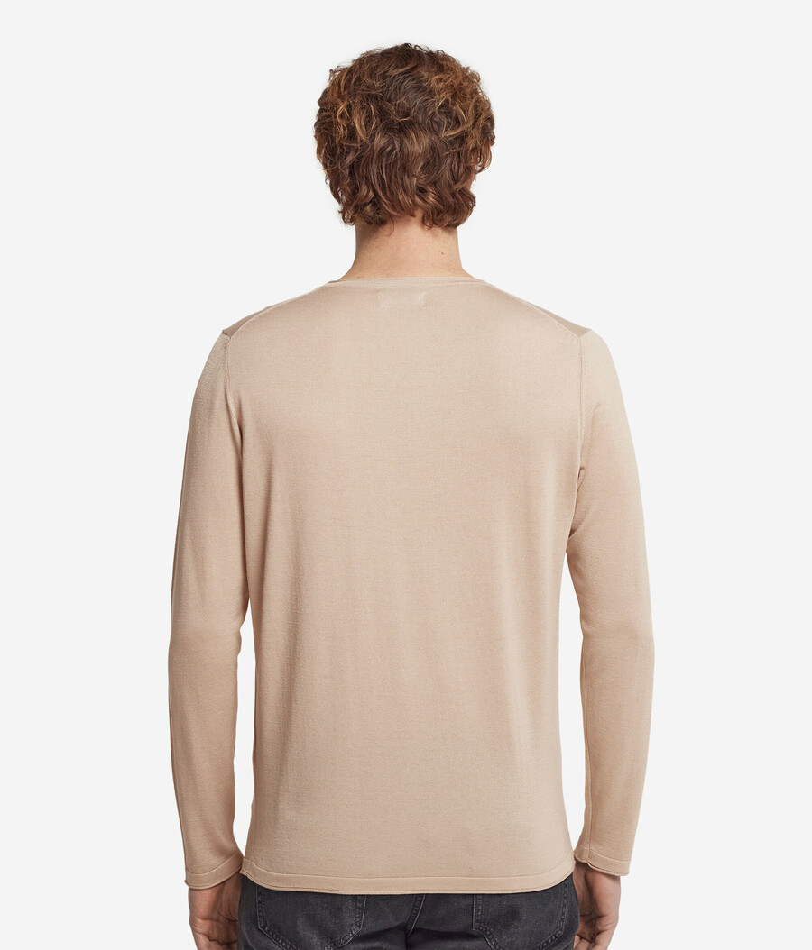 maglione girocollo in seta e cotone
