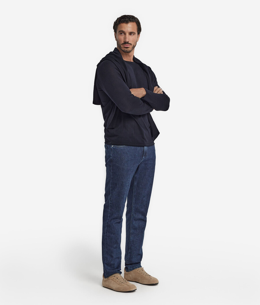 maglione girocollo in seta e cotone