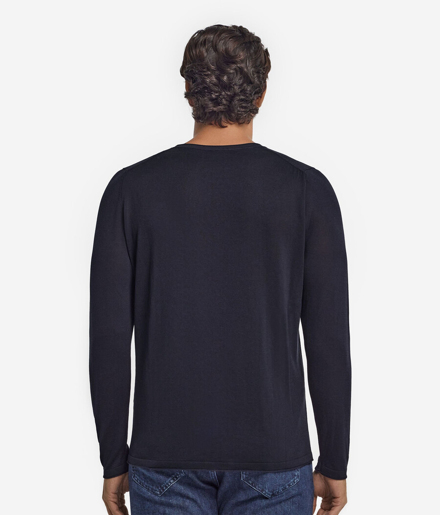 maglione girocollo in seta e cotone