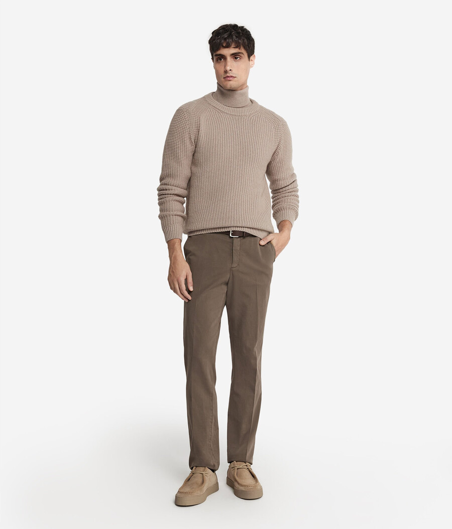 maglione girocollo in cashmere ultra morbido a coste