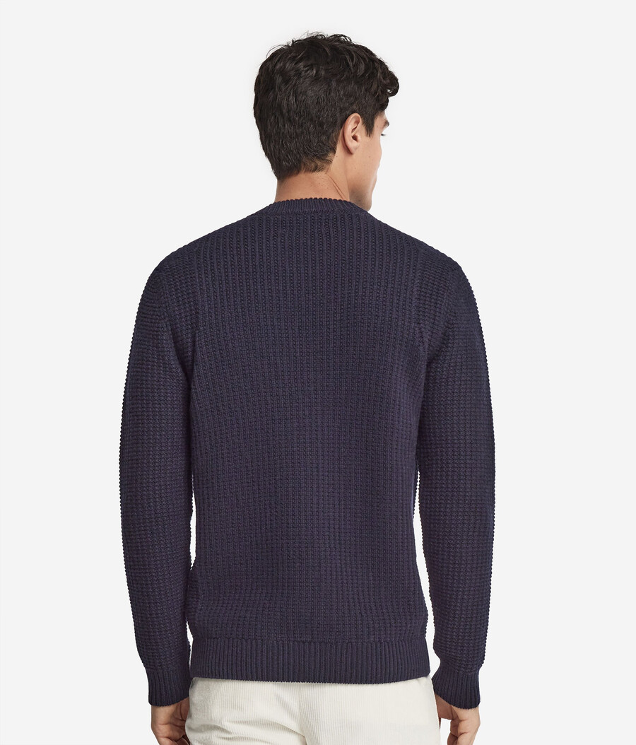 maglione girocollo in cashmere ultra morbido a coste