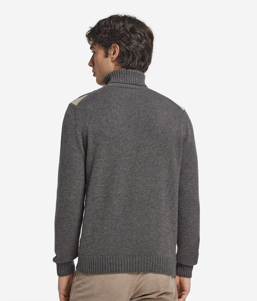 dolcevita in cashmere ultra morbido con motivo a rombi