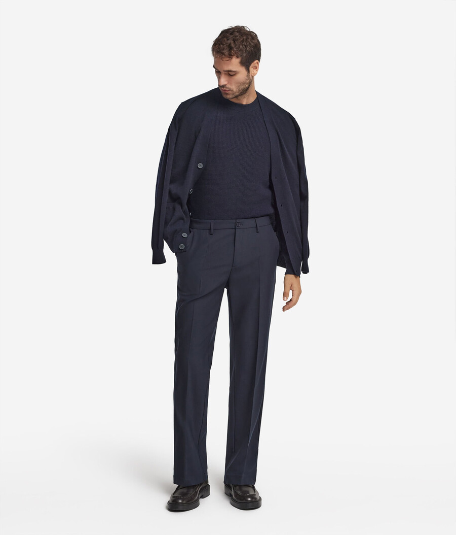 maglione girocollo in cashmere ultra morbido con lavorazione a nido dape