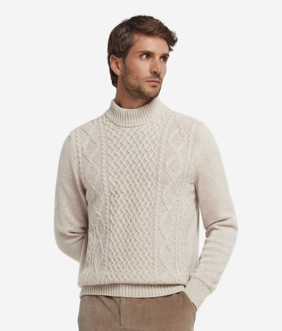 dolcevita con motivo pescatore in cashmere ultra morbido