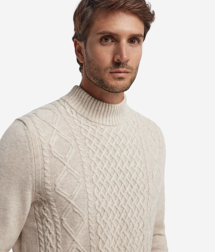 dolcevita con motivo pescatore in cashmere ultra morbido