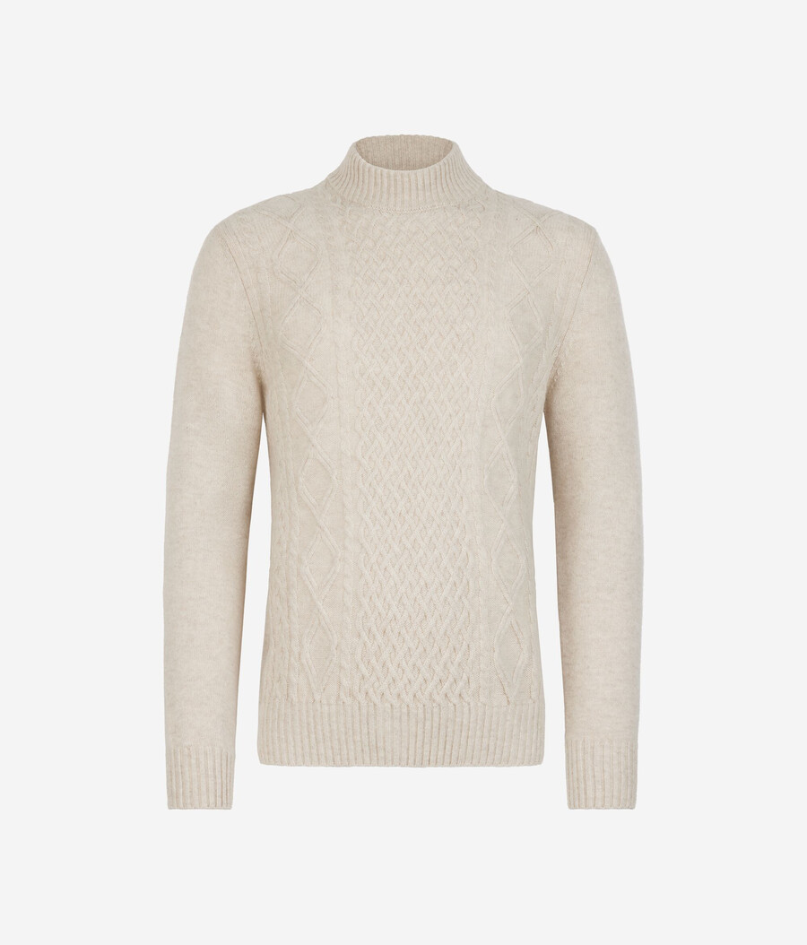 dolcevita con motivo pescatore in cashmere ultra morbido