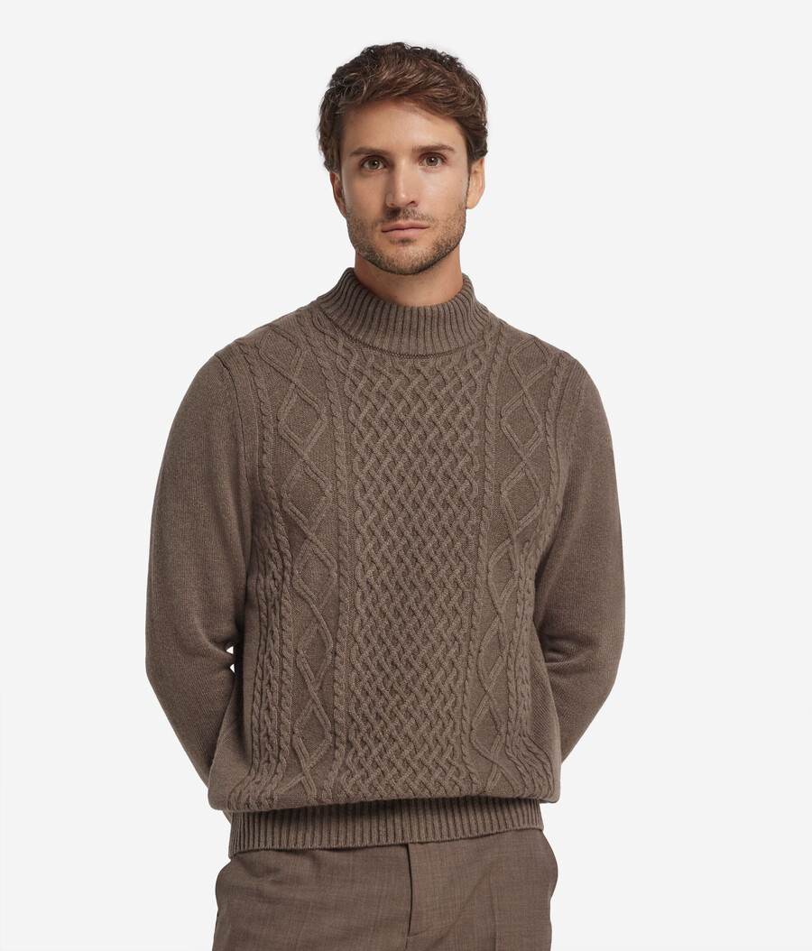 dolcevita con motivo pescatore in cashmere ultra morbido