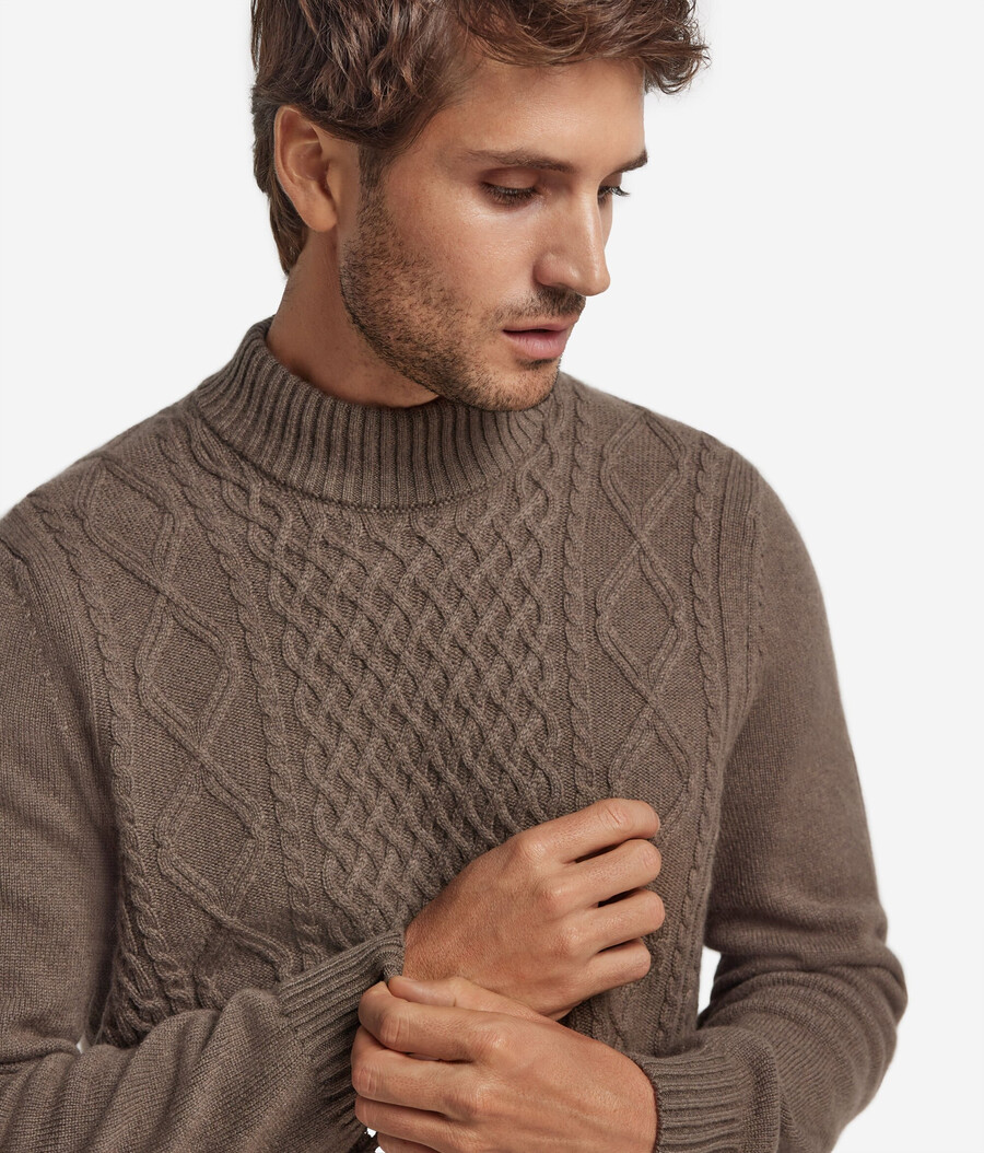 dolcevita con motivo pescatore in cashmere ultra morbido
