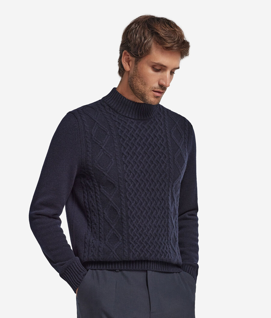 dolcevita con motivo pescatore in cashmere ultra morbido