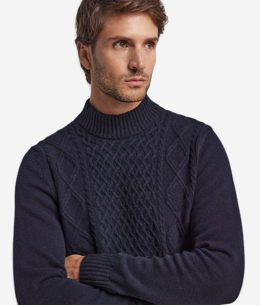dolcevita con motivo pescatore in cashmere ultra morbido