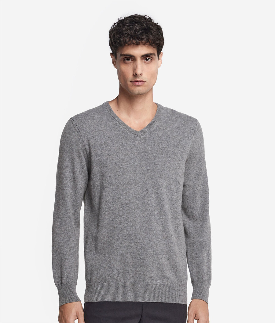 maglione con scollo a v in cashmere ultra morbido