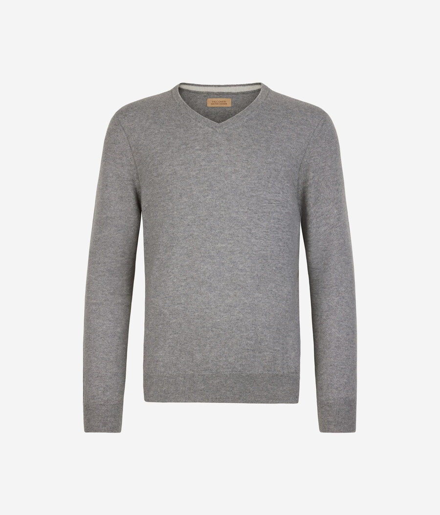 maglione con scollo a v in cashmere ultra morbido