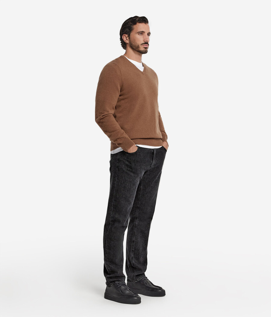 maglione con scollo a v in cashmere ultra morbido