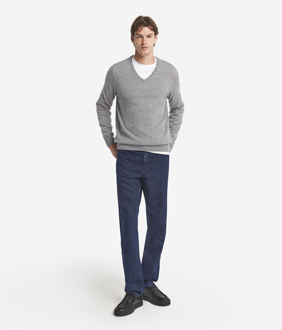 maglione con scollo a v in cashmere ultra morbido