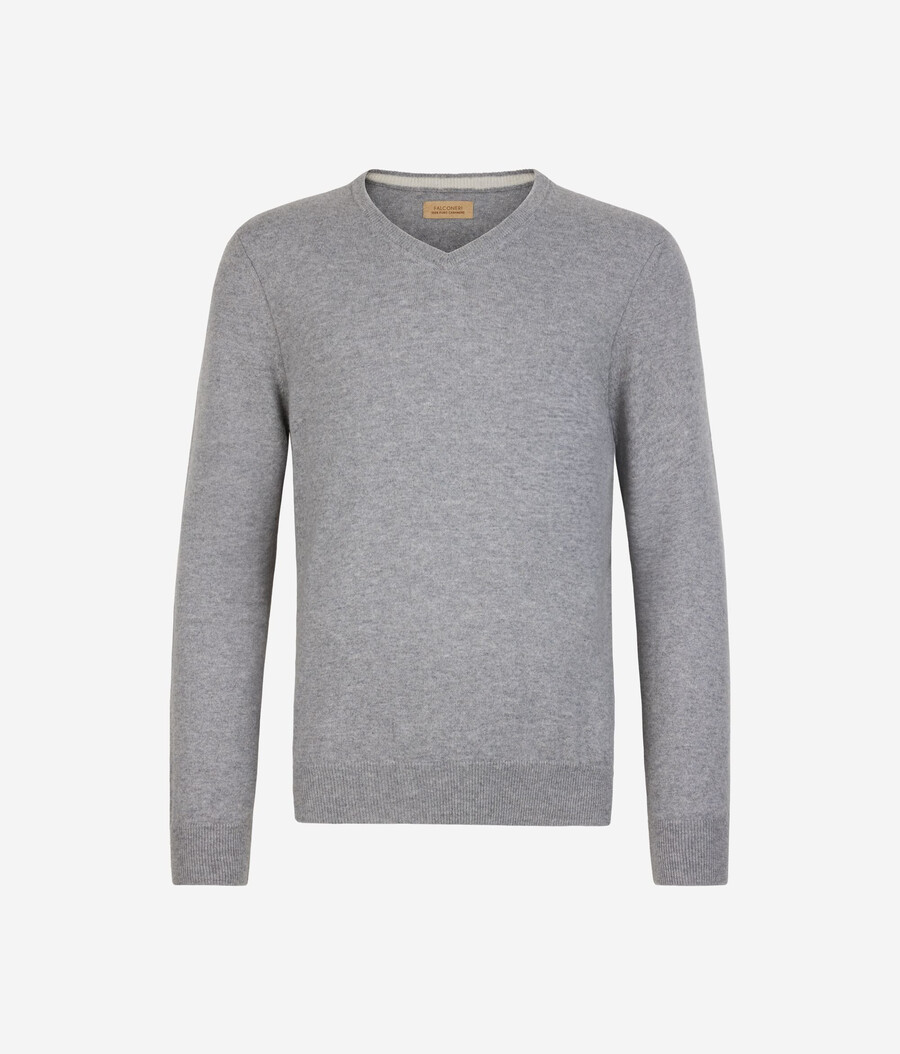 maglione con scollo a v in cashmere ultra morbido