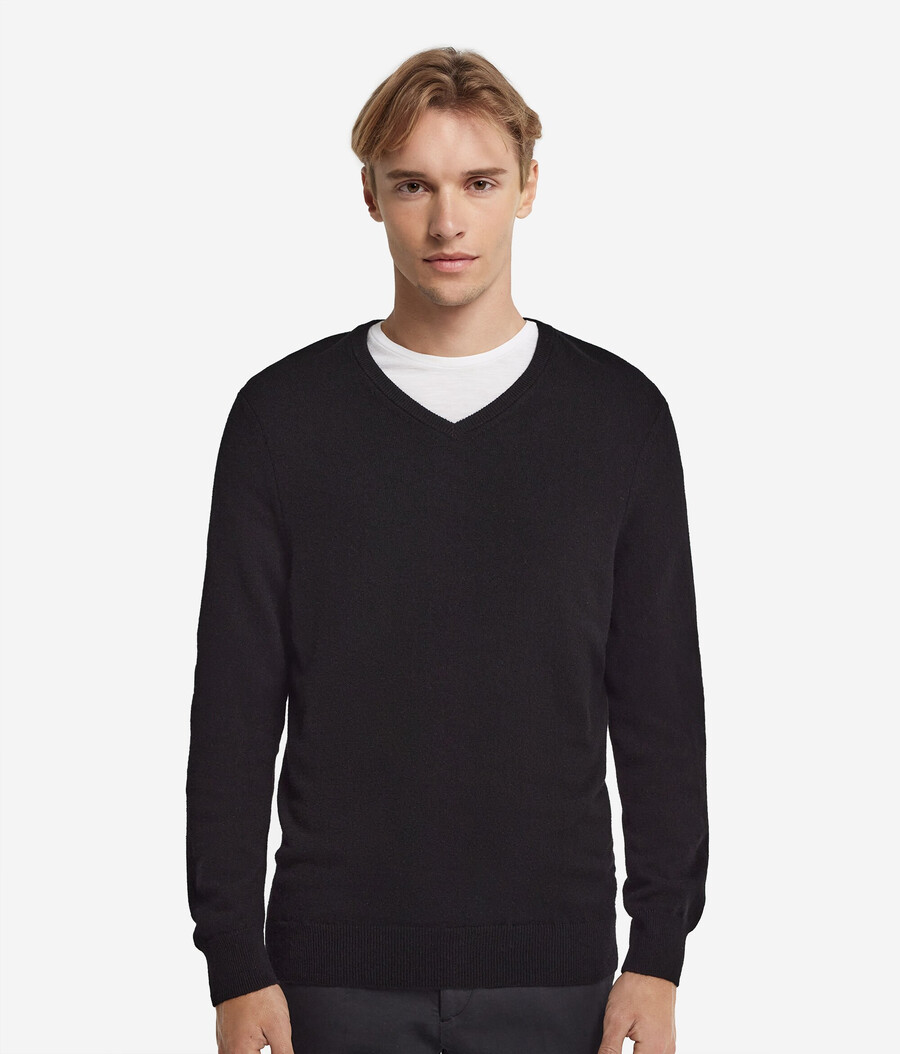maglione con scollo a v in cashmere ultra morbido