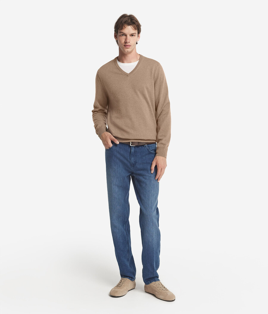 maglione con scollo a v in cashmere ultra morbido
