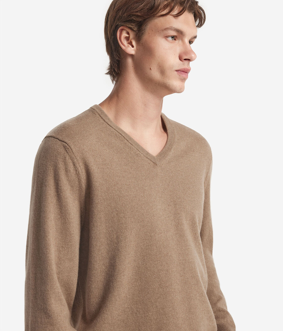 maglione con scollo a v in cashmere ultra morbido