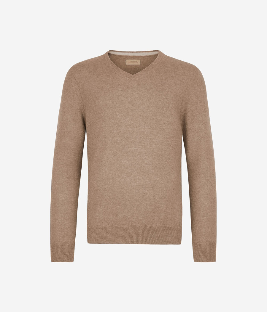 maglione con scollo a v in cashmere ultra morbido