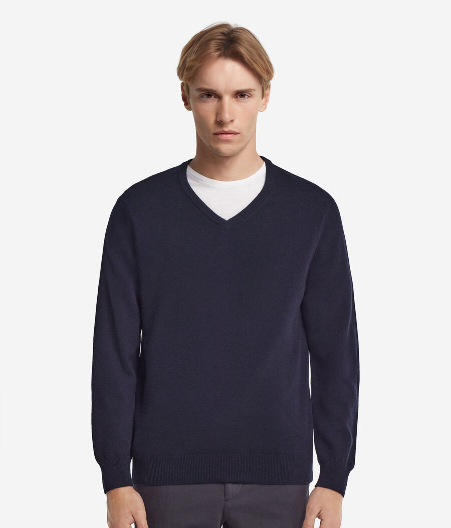 maglione con scollo a v in cashmere ultra morbido