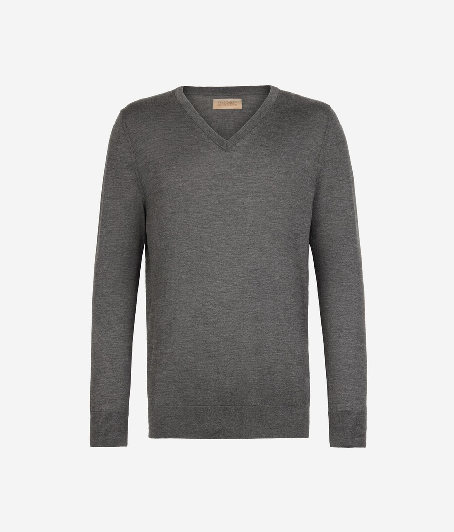 maglione con scollo a v in cashmere ultrafine