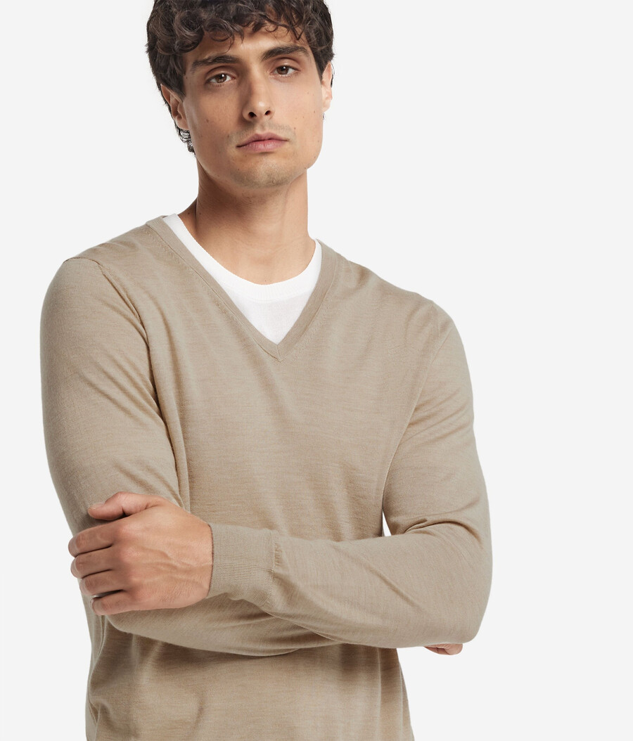 maglione con scollo a v in cashmere ultrafine