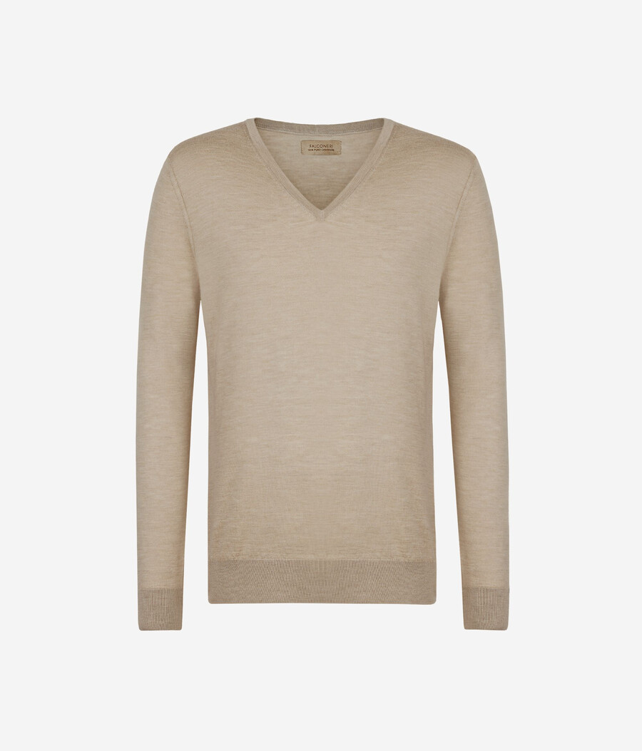 maglione con scollo a v in cashmere ultrafine