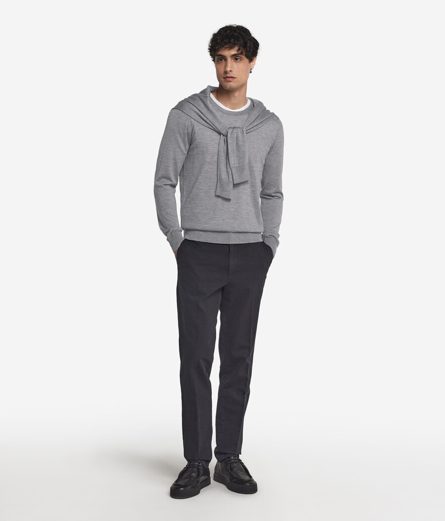 maglia girocollo in cashmere e seta