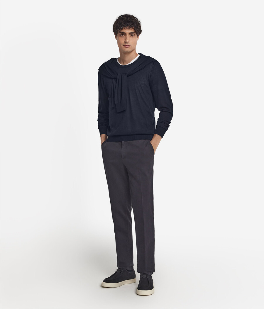 maglia girocollo in cashmere e seta