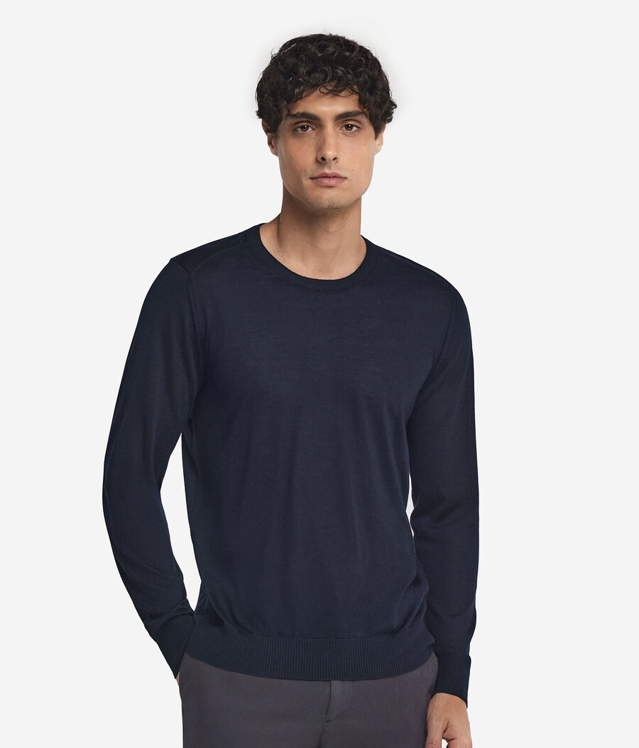maglia girocollo in cashmere e seta