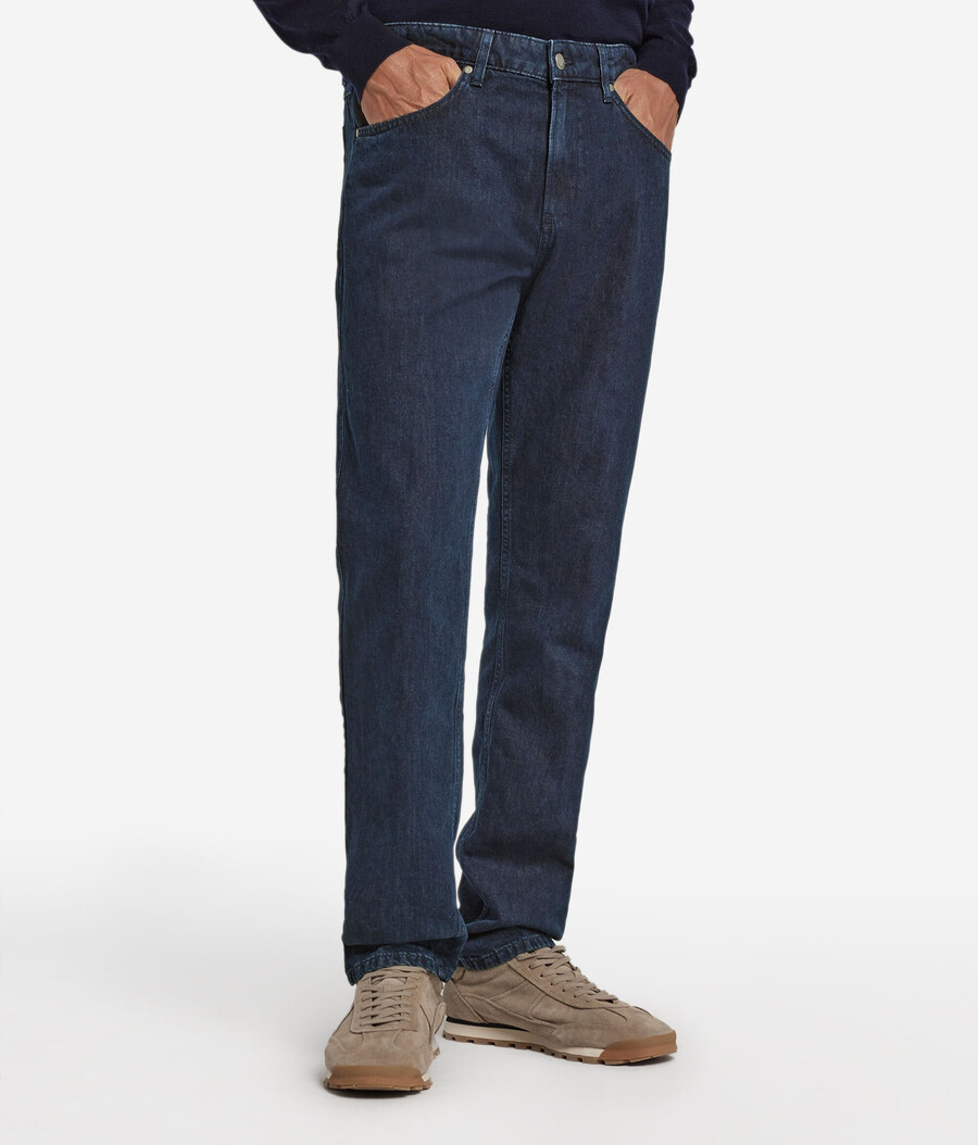 jeans in cotone e lino