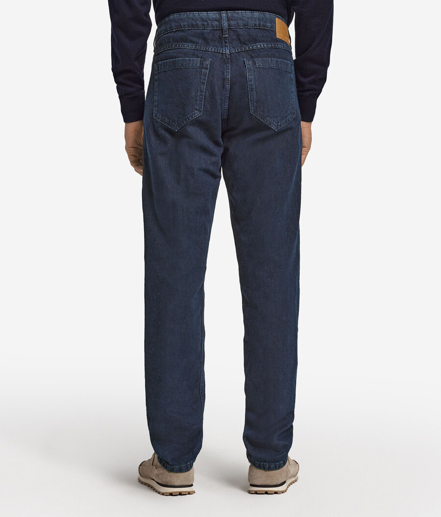 jeans in cotone e lino