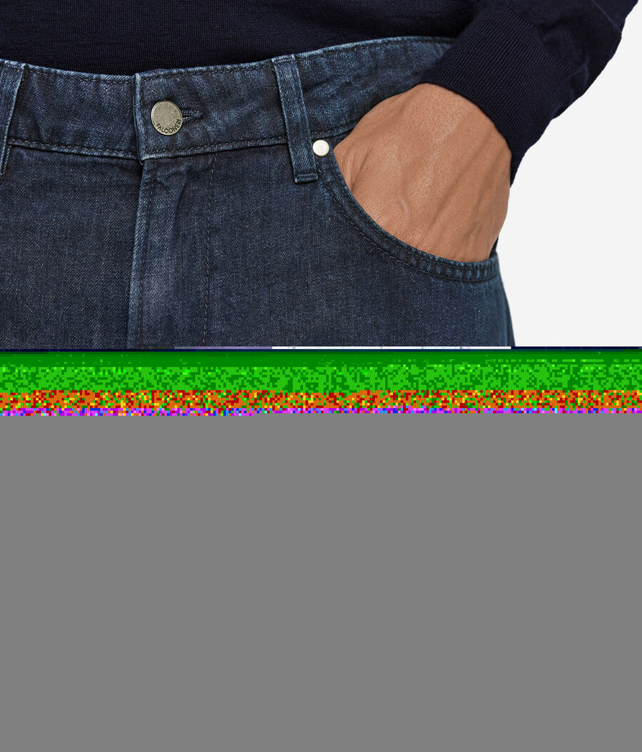 jeans in cotone e lino