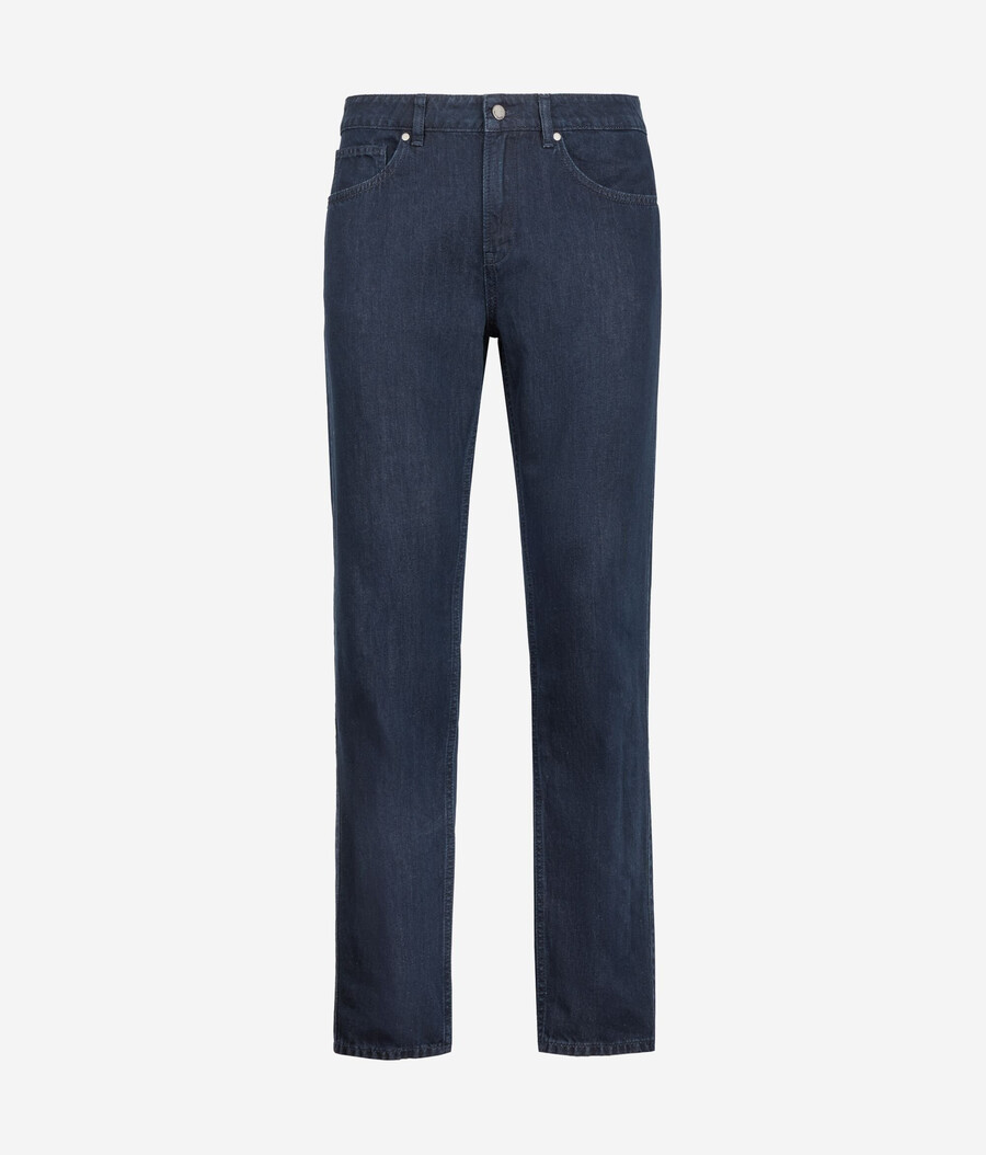 jeans in cotone e lino