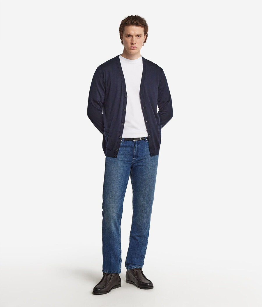 jeans in cotone e lino