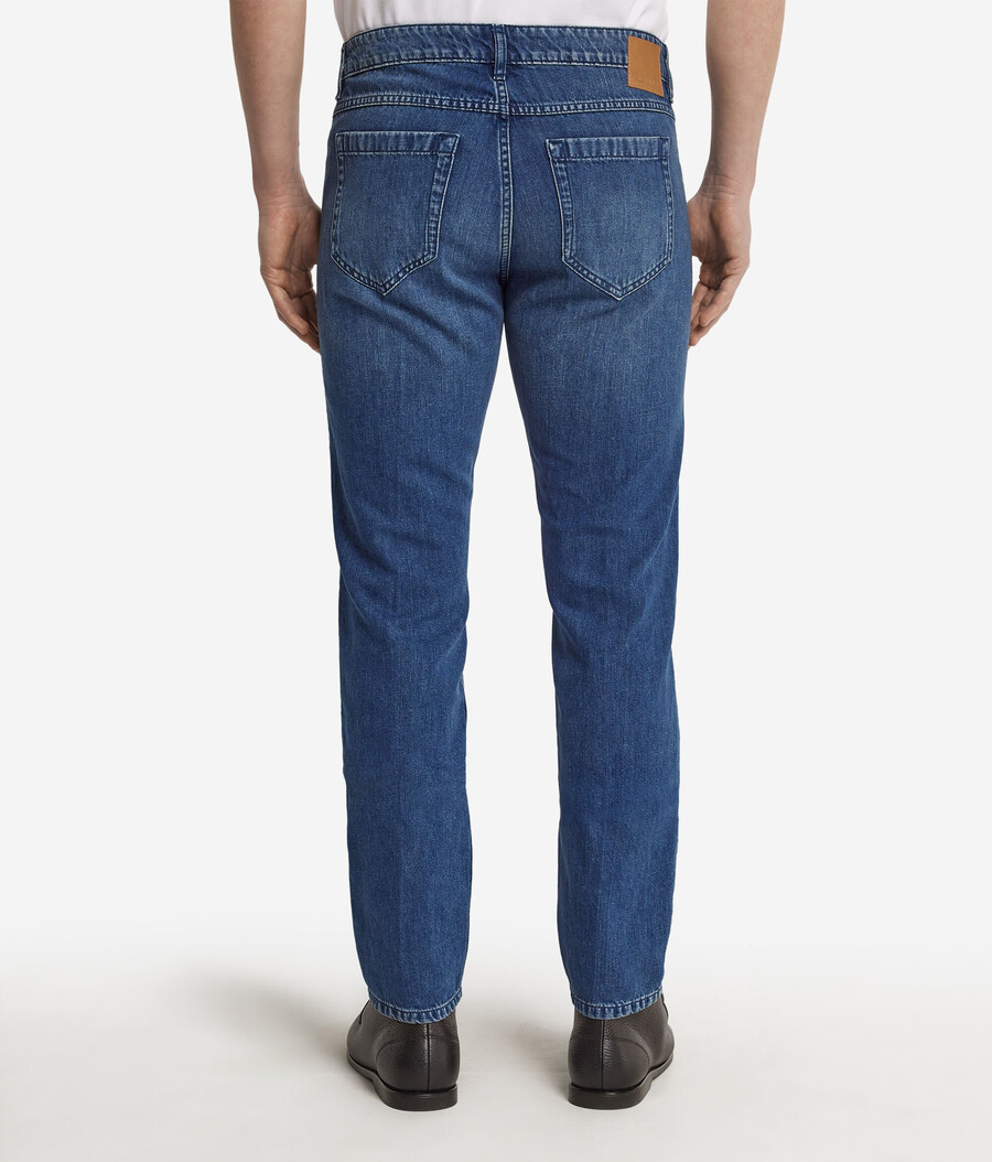 jeans in cotone e lino