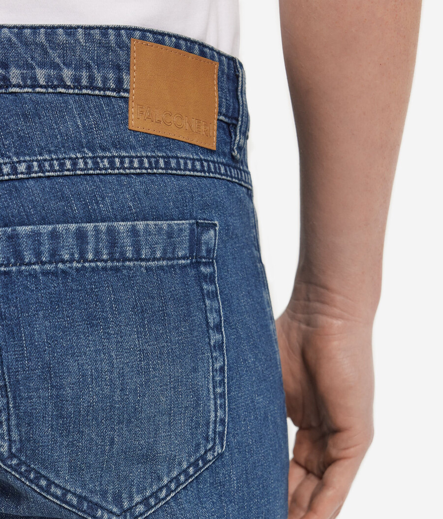 jeans in cotone e lino