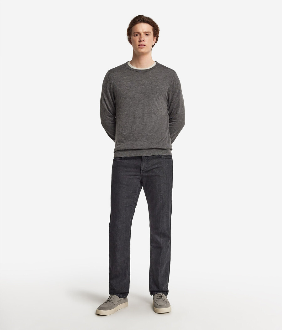 jeans in cotone e lino