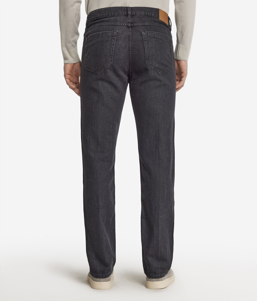 jeans in cotone e lino