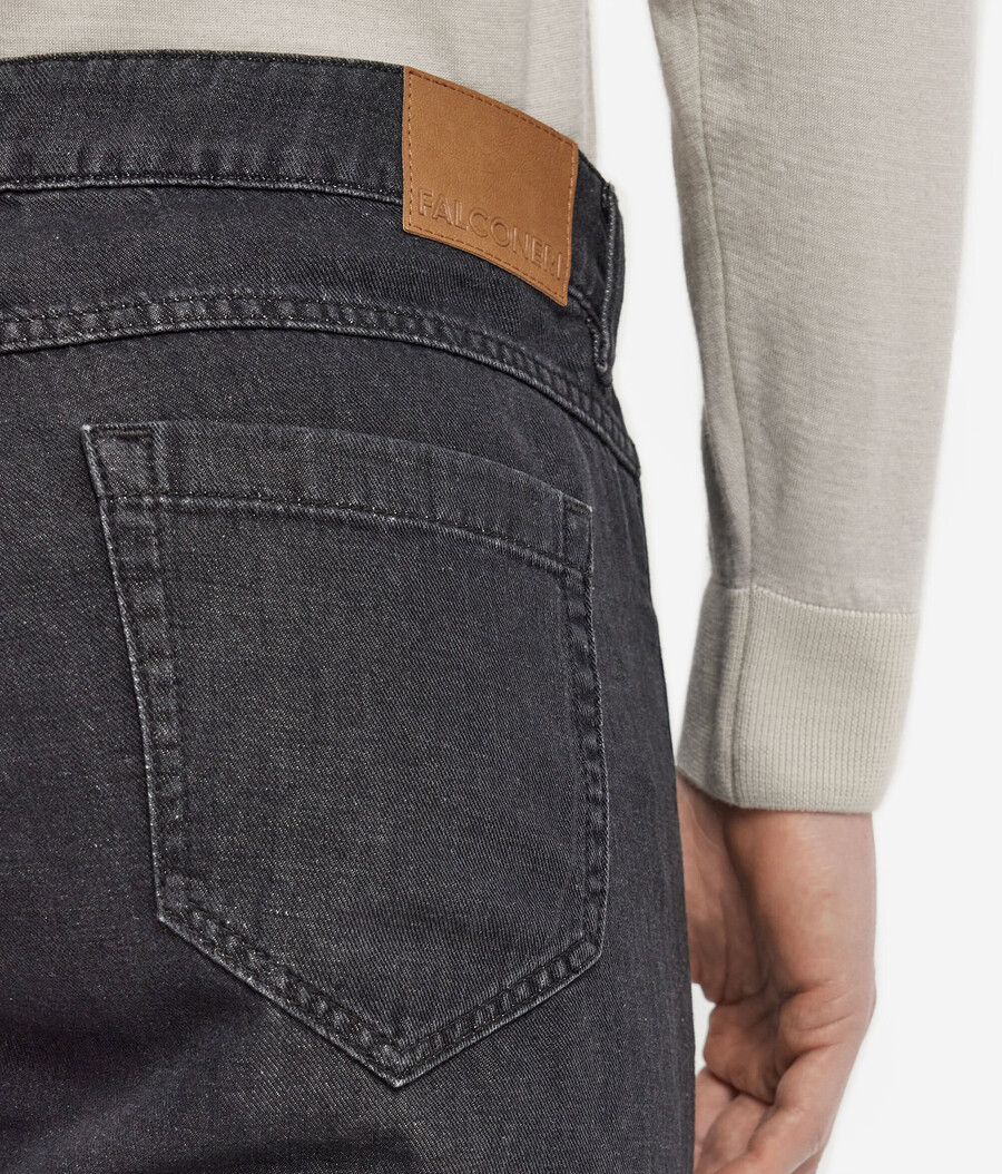 jeans in cotone e lino