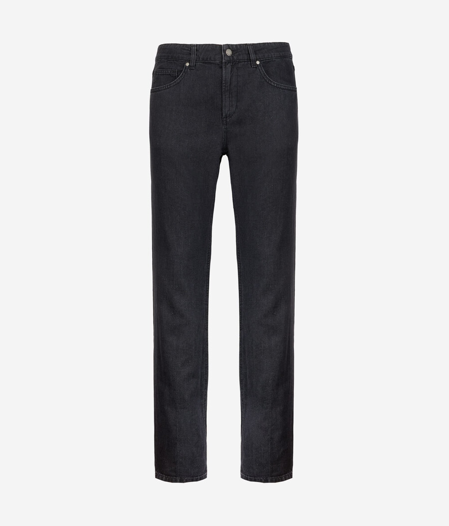 jeans in cotone e lino