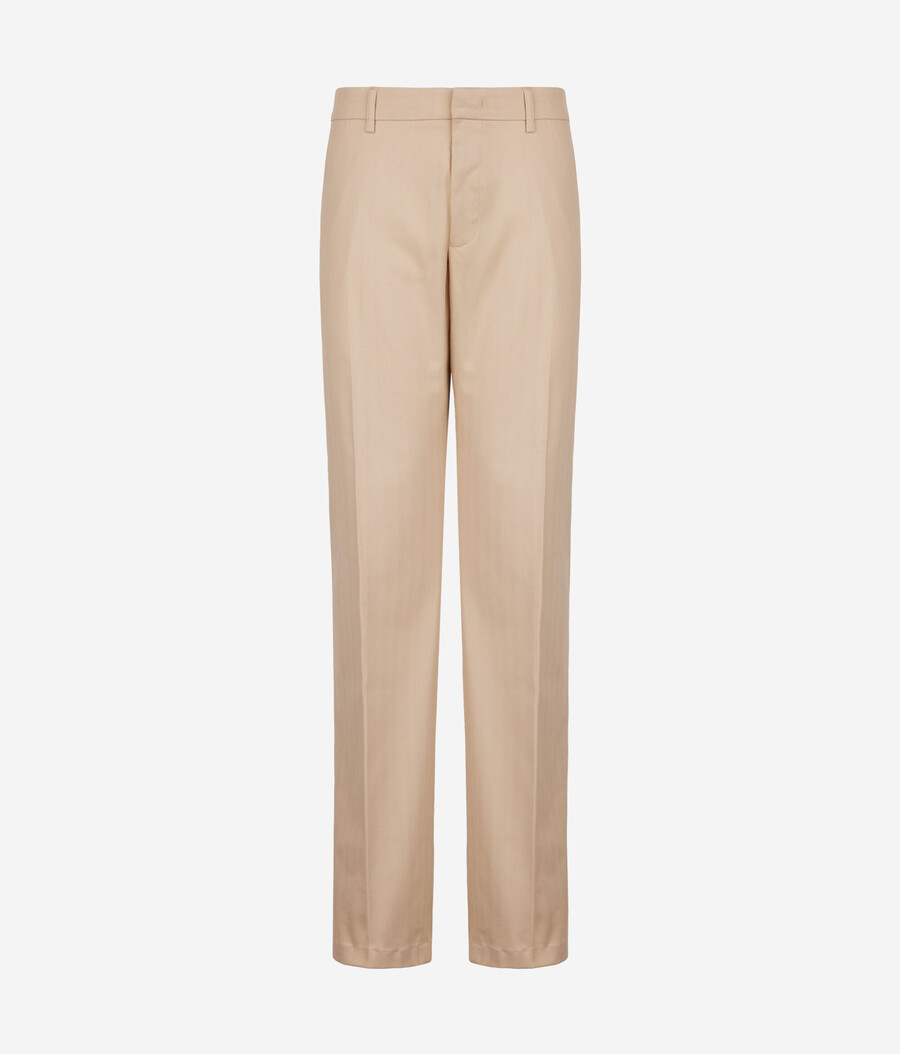 pantaloni chino in cotone e cashmere a spina di pesce